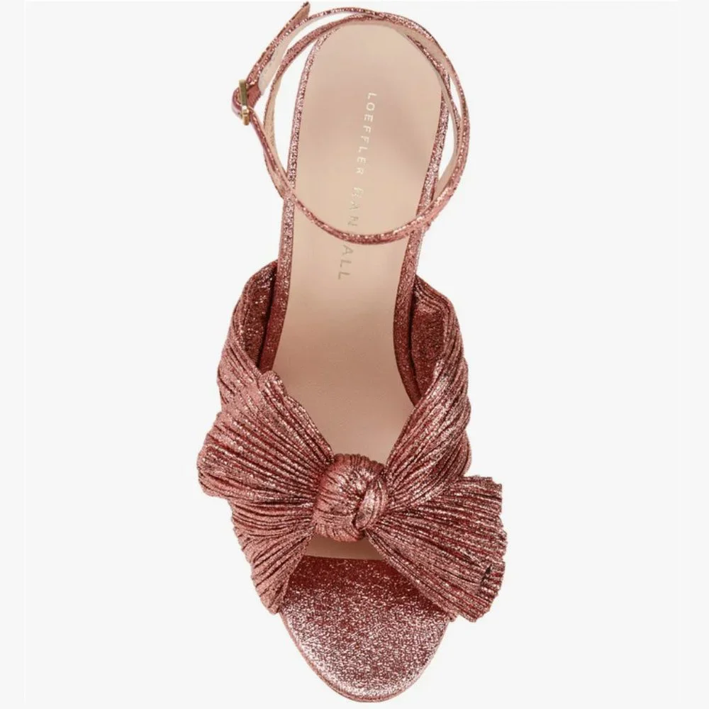 NEW Loeffler Randall Size 11.5 Women's Camellia Knotted Metallic Sandals - Metro - Picture 5 of 6